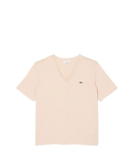 Lacoste Natural T-Shirt À Col V
