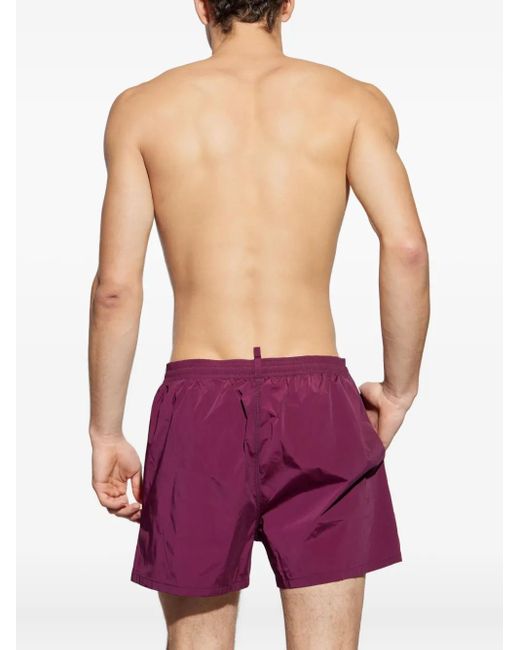 DSquared² Badeshorts Mit Logo-Stickerei in Purple für Herren