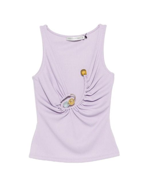 Christopher Esber Purple Spiral Beach Glass Tank Top