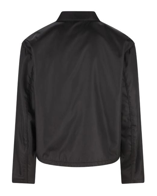 Prada Black Logo-Plaque Cropped Jacket for men