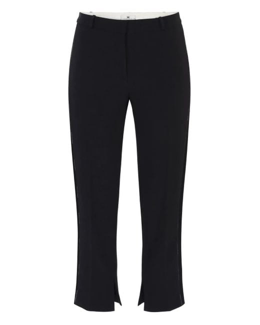 Elisabetta Franchi Blue Crepe Trousers