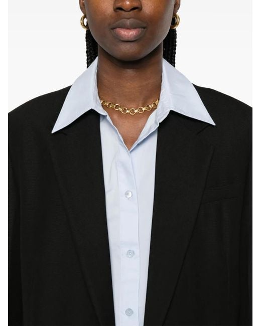 Totême Black Wool Blend Single-Breasted Blazer Jacket