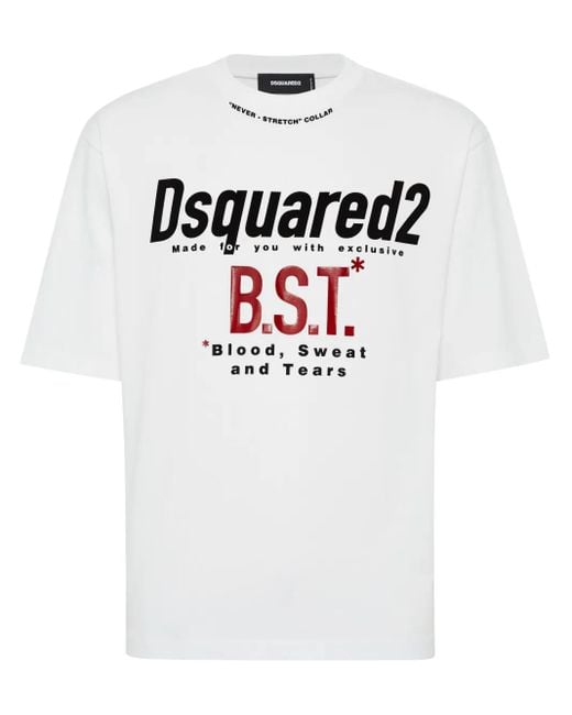 DSquared² White Blood Sweat Tears T-Shirt for men