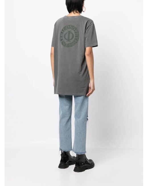 Philosophy Di Lorenzo Serafini Gray Logo-Print Short-Sleeved T-Shirt
