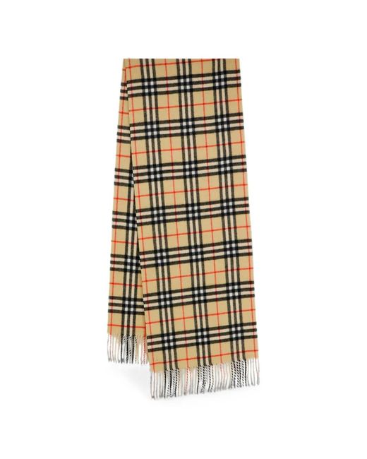 Burberry Metallic Check Fringed Scarf