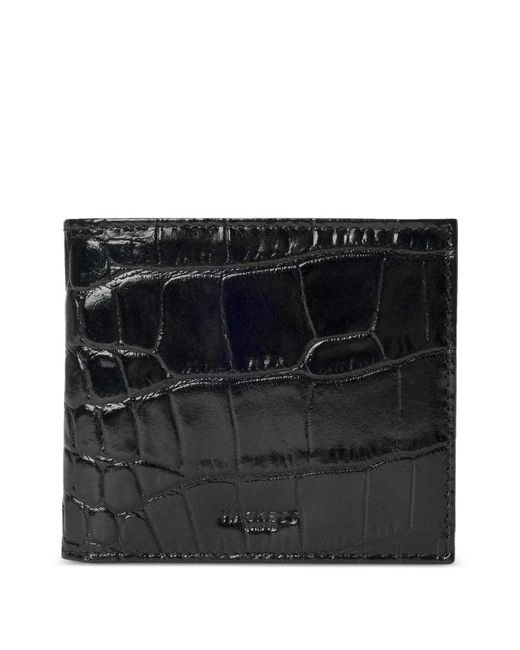 Hackett Black Croc-Stamped Billfold Wallet for men