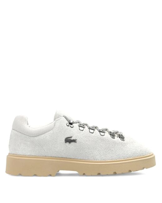 Lacoste White Baseshot Suede Low-Top Sneakers
