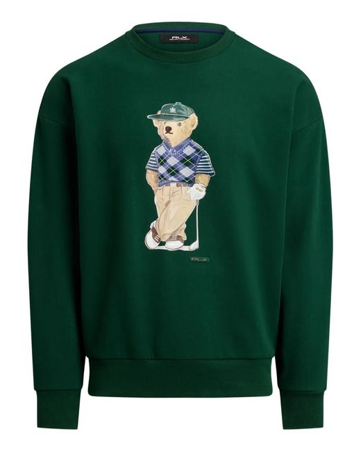 Ralph Lauren Green Bear-Graphic Sweatshirt for men