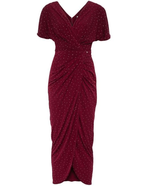 Nissa Red Crystal-Embellished Maxi Dress