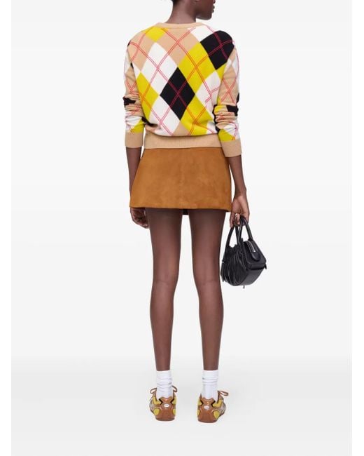 Minijupe En Daim À Plis Creux Marc Jacobs en coloris Brown