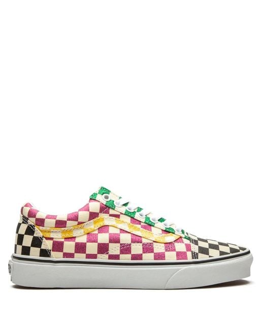 Vans Pink Old Skool "Glitter Check" Sneakers