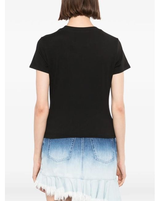 BLAKLACE Black T-Shirt À Logo Brodé