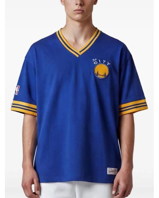 Mitchell & Ness Blue Nba Golden State Warriors Overtime Win T-Shirt for men