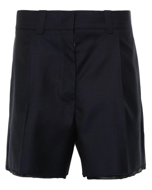 Pantalones cortos con logo bordado Miu Miu de color Blue
