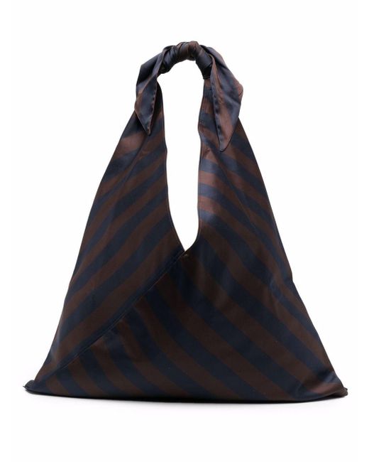 Jejia Brown Striped Knotted Shoulder Bag