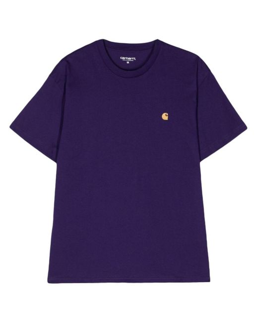 Carhartt Purple S/s Chase Cotton T-shirt for men