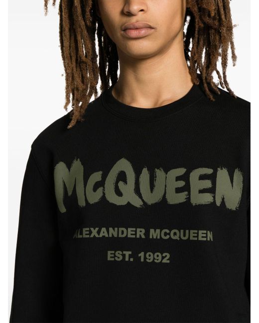 Alexander McQueen MC Queen Graffiti Sweatshirt in Black für Herren