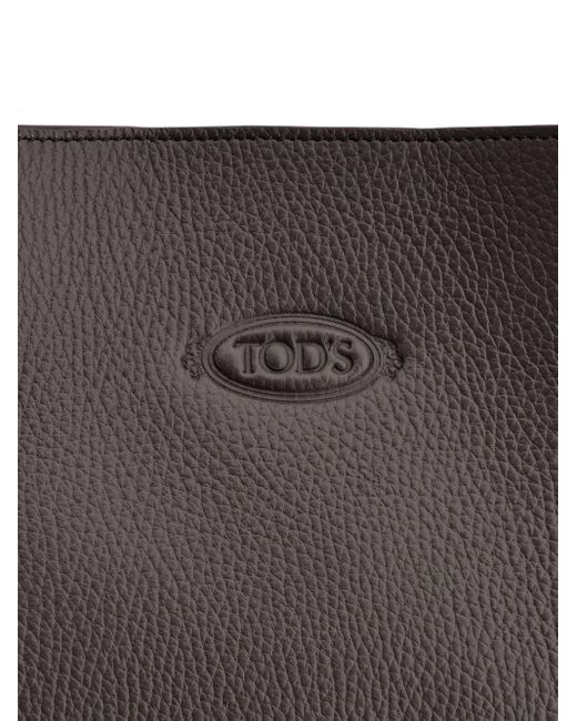 Tod's Black Pebble-Grain Tote Bag