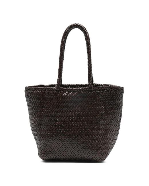Dragon Diffusion Black Small Grace Basket Leather Tote Bag