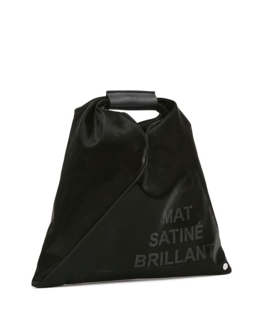 MM6 by Maison Martin Margiela Black Mini Japanese Satin Tote Bag