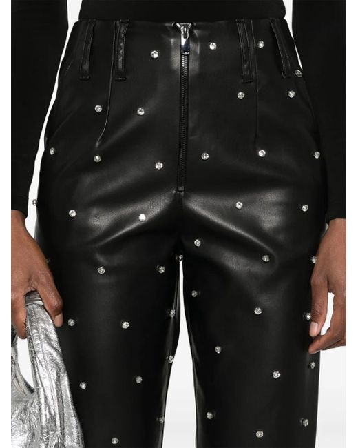 Nissa Black Crystal-Embellished Trousers