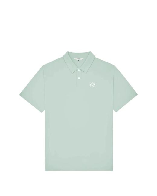 Malbon Golf Blue Fairway Logo-Embroidered Polo Shirt for men
