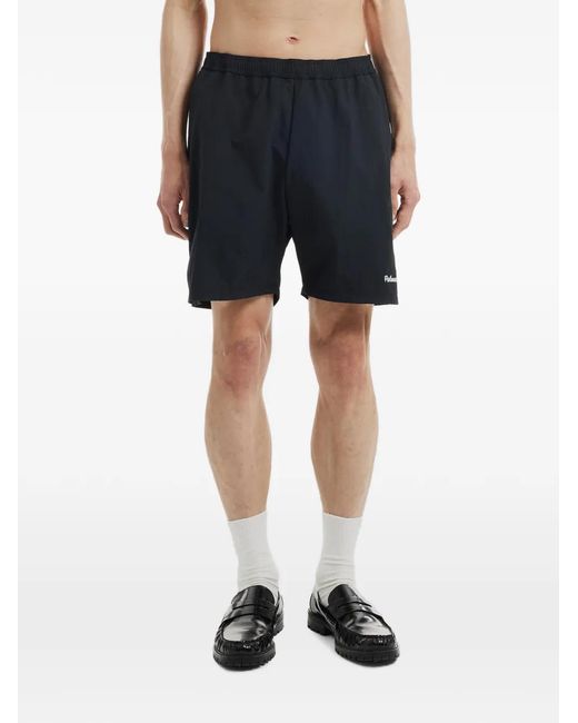Palmes Blue Stitch Logo-Print Shorts for men