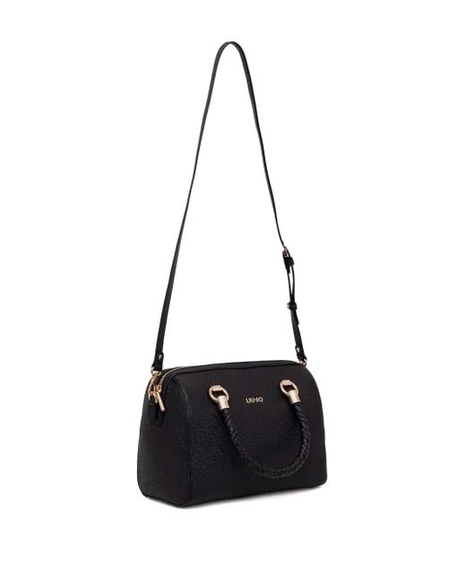 Liu Jo Black Braided-Handle Tote Bag