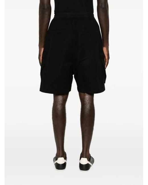 Rick Owens Black Cargobela Drawstring-Waist Cargo Shorts for men