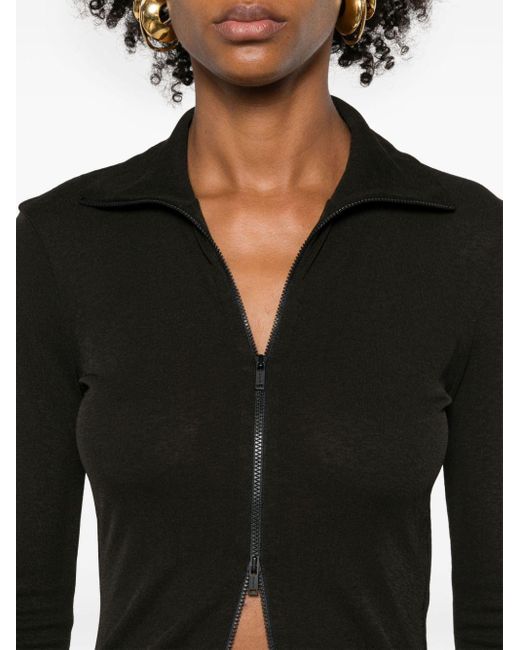 Nanushka Black Judson Zip-Up Sweatshirt