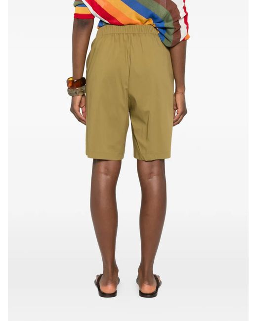 Carla G Natural Pleat-Detail Shorts