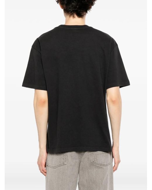 Melt Black Graphic-Print Round Neck T-Shirt for men