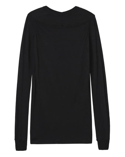 Rick Owens Black Slashed Levels Long-Sleeve T-Shirt