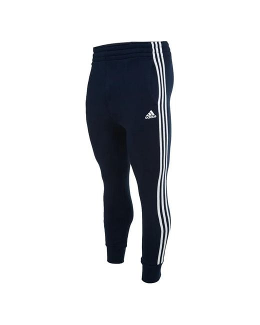 Adidas Blue Slim 3 Logo-Detail Track Pants for men