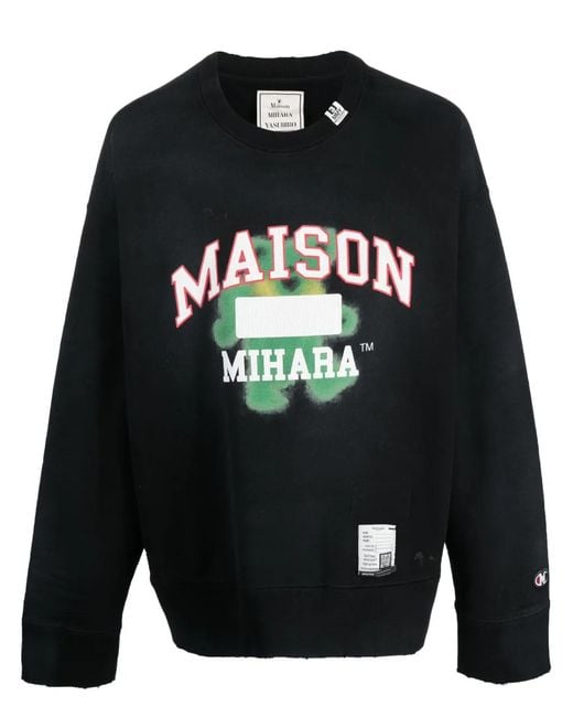 Maison Mihara Yasuhiro Blue Logo-Print Cotton Sweatshirt for men