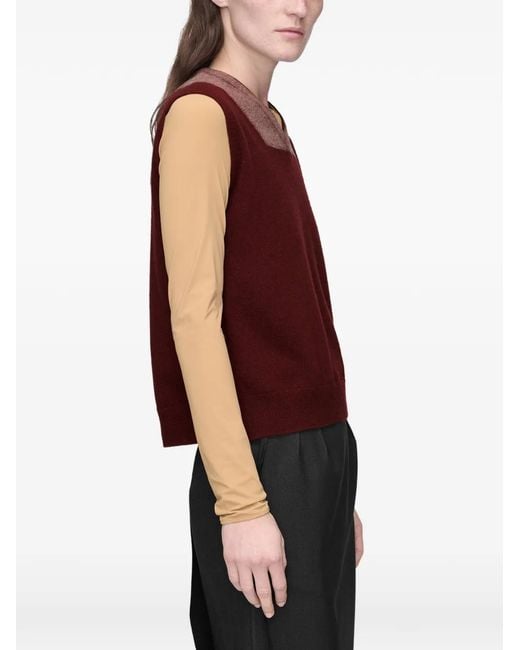 Maison Margiela Red Memory Of Trompe L'Oeil Vest