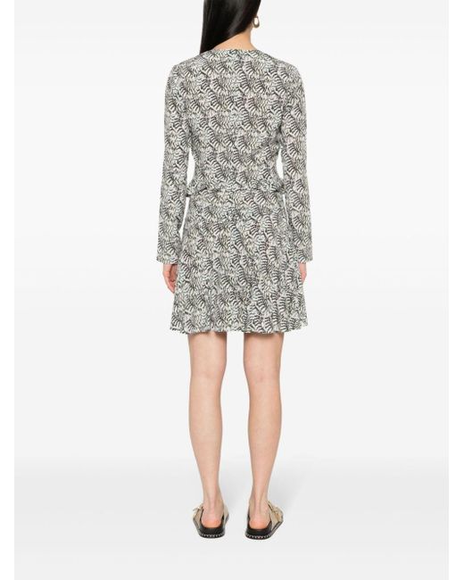 Isabel Marant Gray Abstract-print Mini Dress