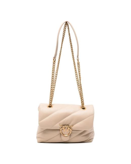 Pinko Natural Love Puff Quilted Leather Tote Bag