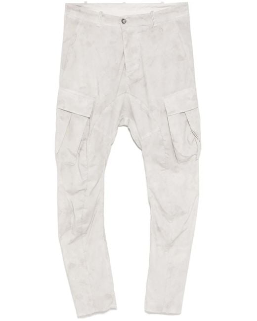 Masnada White Cargo Drop-Crotch Trousers for men