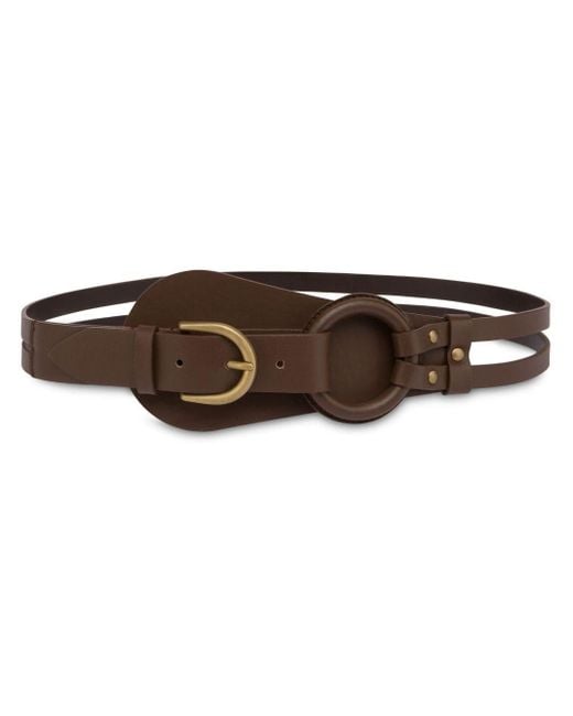 Alberta Ferretti Brown Double-strap Leather Belt