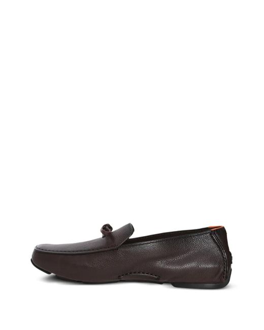 Santoni Brown Havana Loafers for men