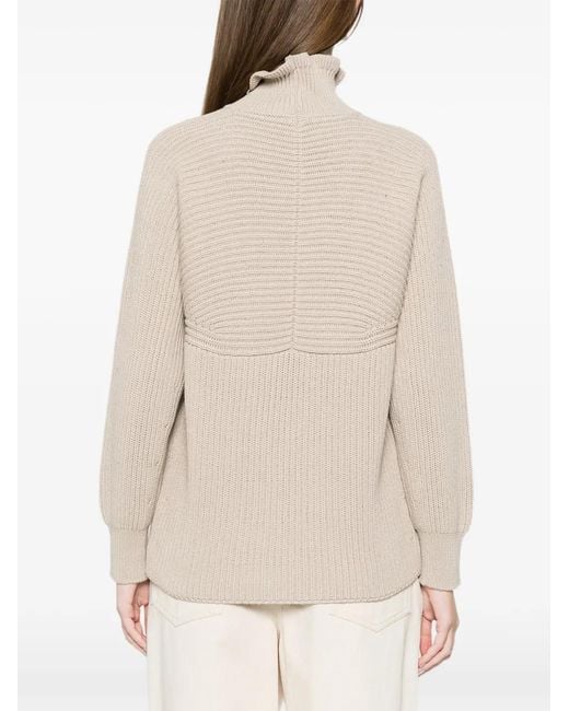 Max Mara White Ruffled Cotton Sweater
