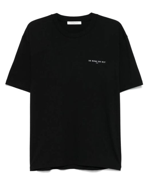 Ih Nom Uh Nit Black Logo-Print T-Shirt for men