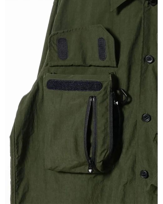 South2 West8 Green Logo-Patch Shirt for men