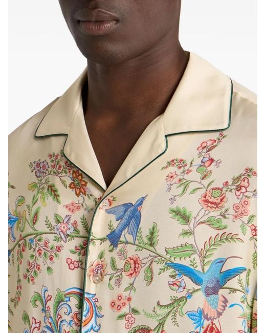 Etro Multicolor Twill Bowling Shirt for men