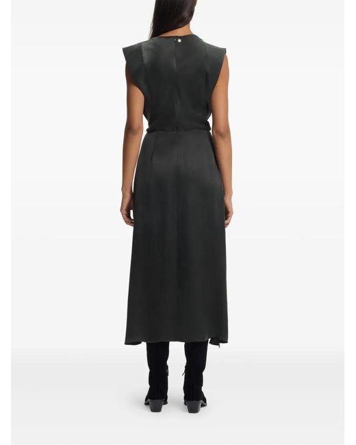 Boss Black Cowl-Neck Dress With Wrap Skirt