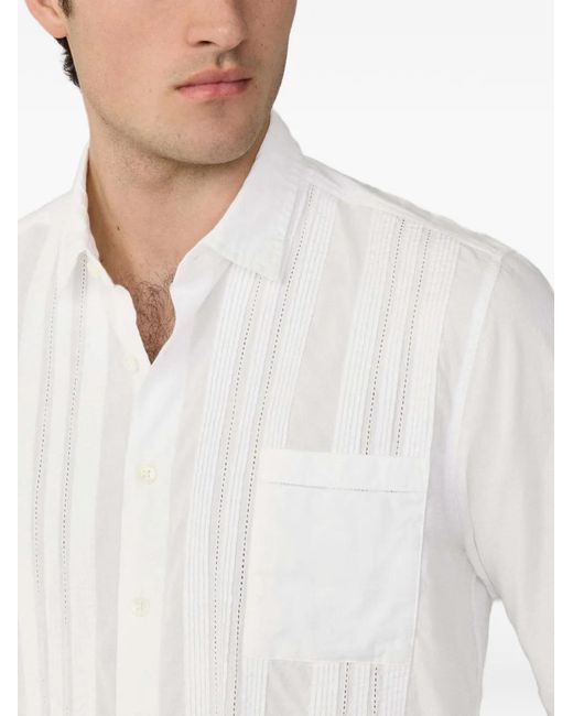 Hackett White Buttoned Pocket Shirt for men