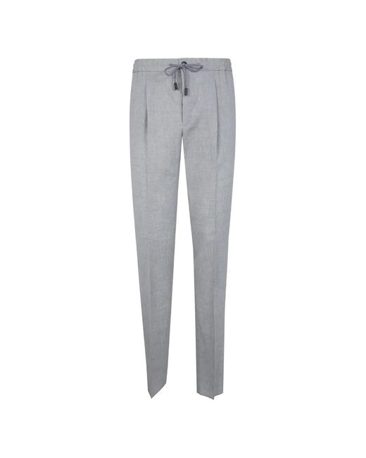 Incotex Gray Pleated Trousers for men