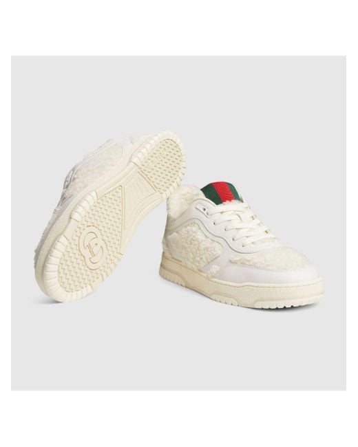 Gucci White Web-Detail Sneakers for men