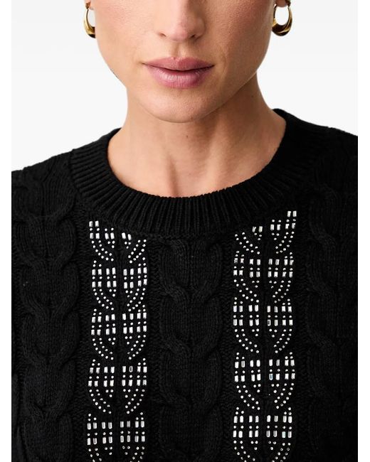 Guess Black Cable-Knit Sweater